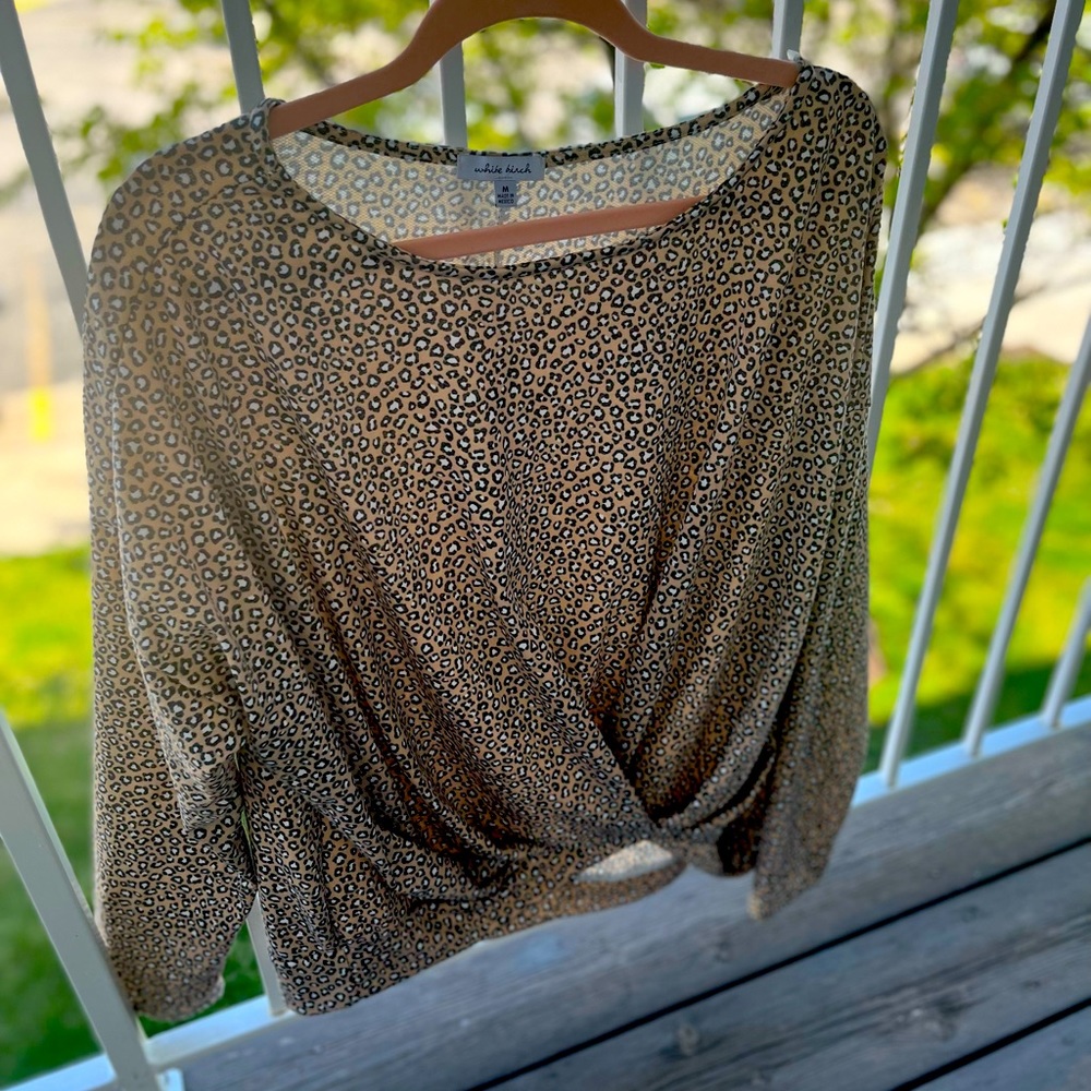 Animal print/tie up top